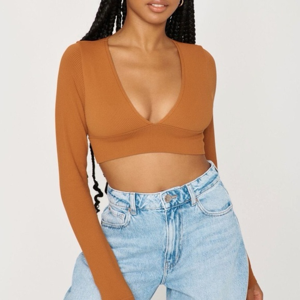 Garage Long Sleeve Crop Top